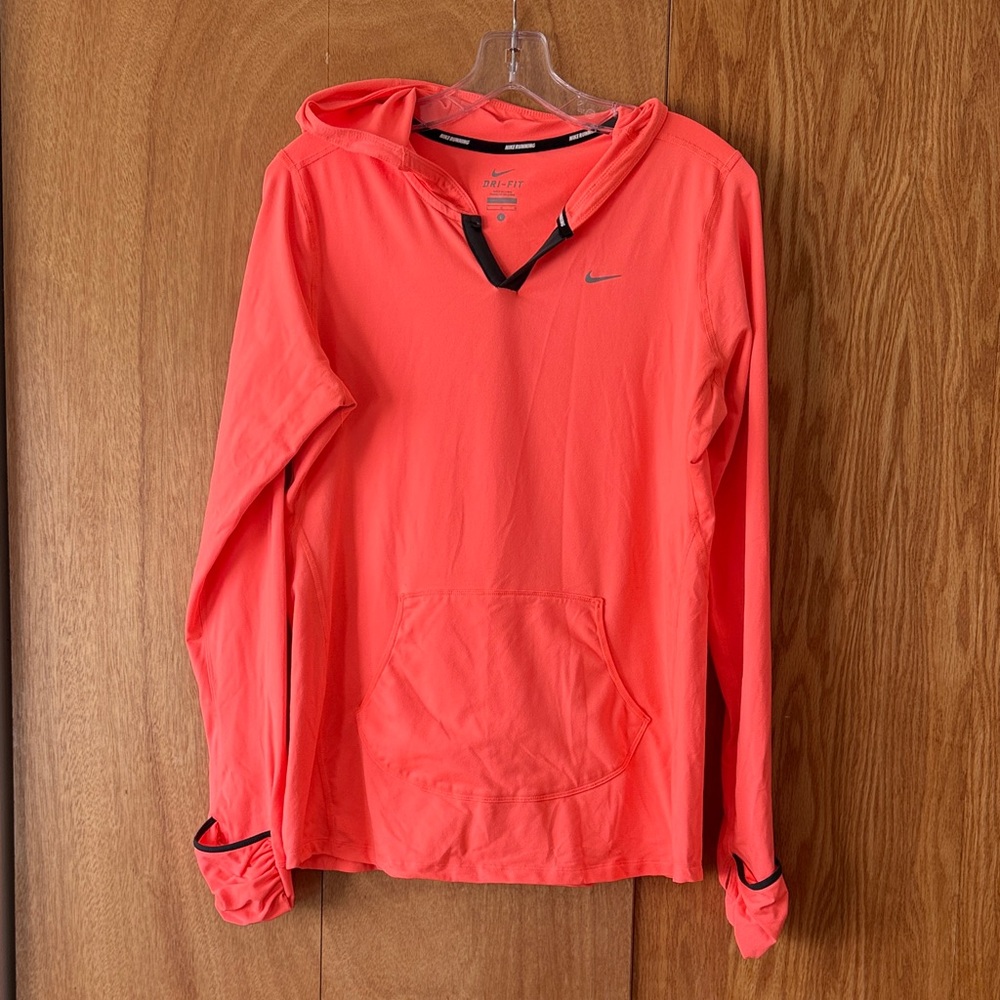 Nike Bright Coral Dri-Fit Hooded Long Sleeve